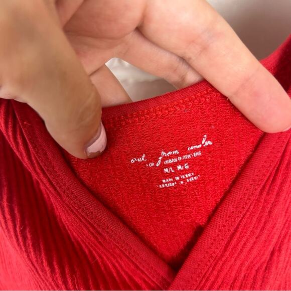 Urban Outfitters Out From Under Red Ribbed Bralette Size M/L - Picture 5 of 8